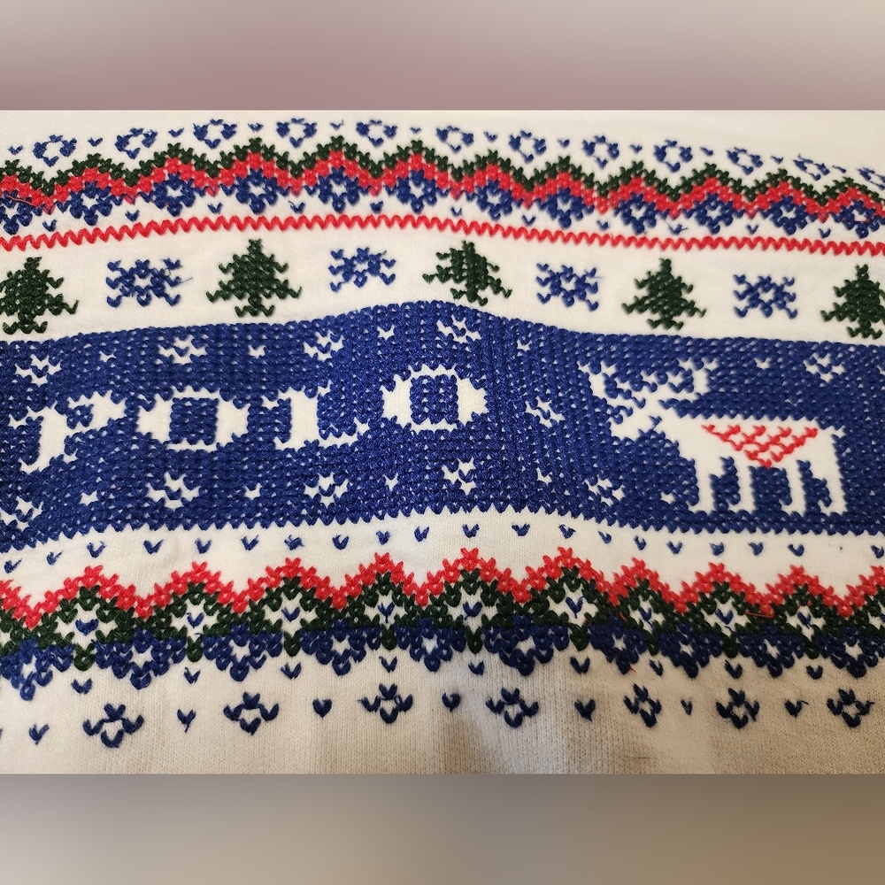 RARE Polo Ralph Lauren Christmas Reindeer Embroidered Hoodie Womens S/M Youth XL - Picture 3 of 7